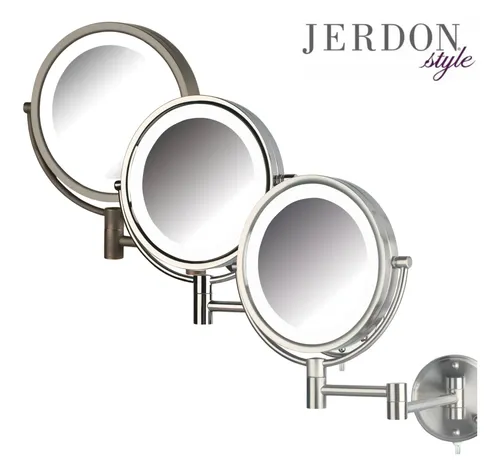Espejo De Maquillaje Jerdon Para Pared Con Luces Y Aumento 8