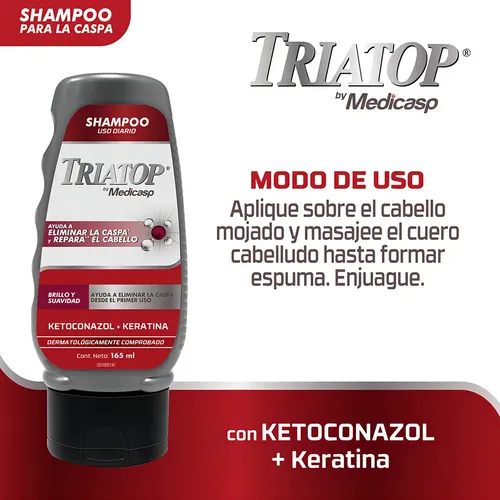 Triatop Shampoo Regeneracion Ketoconazol Y Keratina 165ml