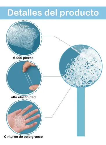 6000 Transparentes, Para Peinados Escolares Y Especiales,