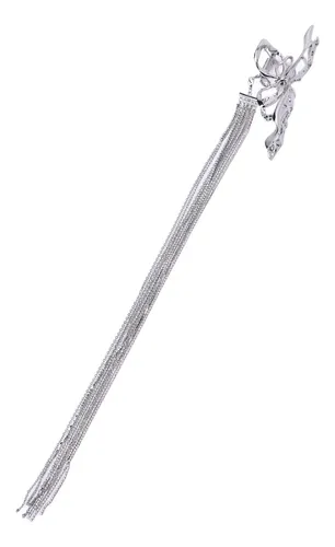 Pinza Larga Con Borla Y Pinza Para El Pelo Con Diamantes De