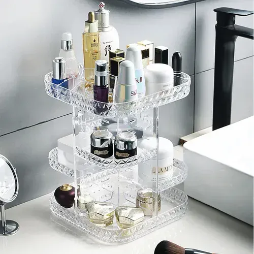 Organizador Acrílico Porta Cosméticos Maquillaje Removible Portacosmeticos Adaptable Dormitorio Baño Tocador Esmaltes
