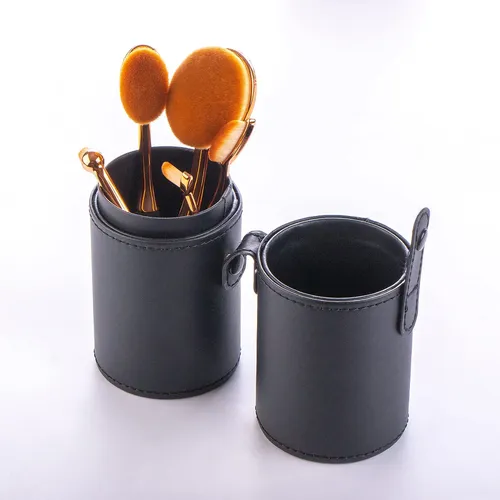 Set 5 Brochas Maquillaje Ovaladas Yoseng Estuche Negro