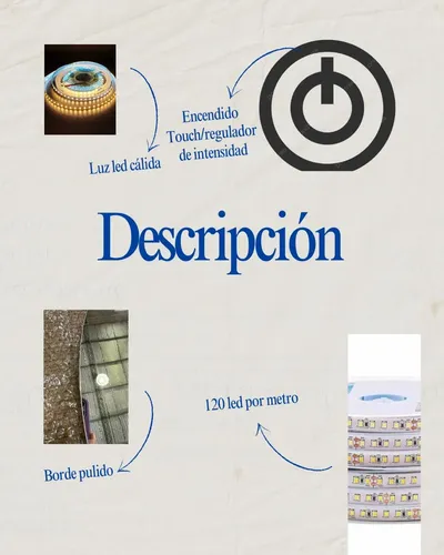 Espejo Led Circular 80 Cm Touch Fria O Calida