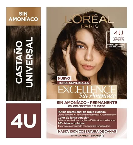 Coloración Permanente Excellence Sin Amoníaco L’oréal Paris 4u Castaño Universal
