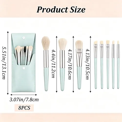Juego De Brochas Con Cerdas Suaves Estuche Compacto Portátil