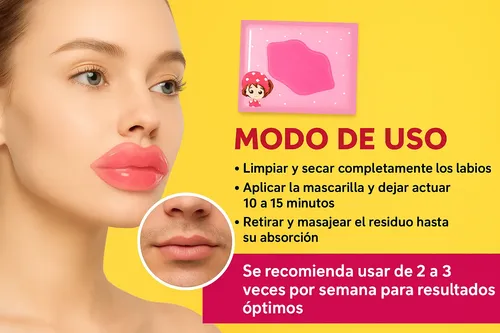 Mascarilla Para Labios Con Colágeno Hidratante Antiage X10