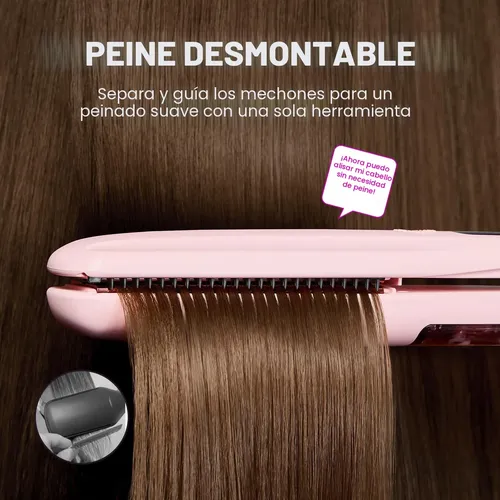 Plancha De Pelo Wavytalk A Vapor Rosa Sakura Alisado Rápid