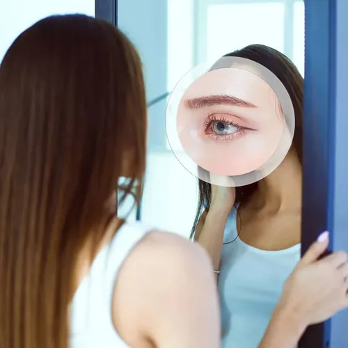 Espejo de Aumento 20x con Ventosa, Redondo para Maquillaje y Depilación de Cejas