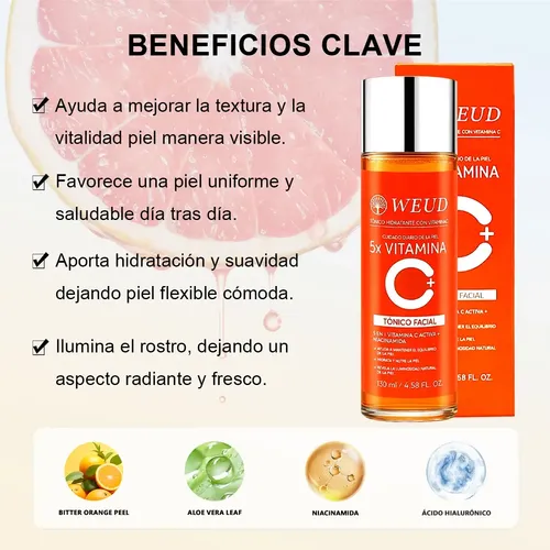 Weud Kit Skincare Vitamina C+colágeno+protector Solar 4pc