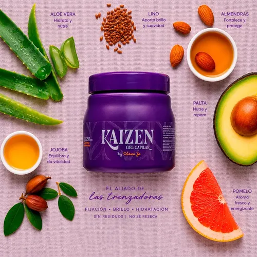 Gel Capilar Kaizen Cosmetics 250 Gr. Alta Fijacion – Ideal Trenzas Peinados Baby Hairs