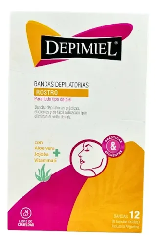 Bandas Depilatorias Descartables Para Rostro Depimiel X 12 U