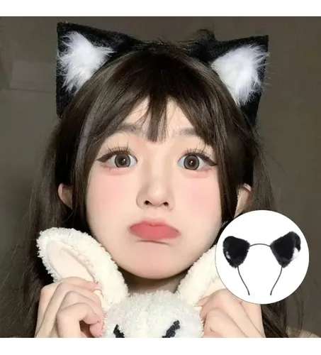 Suaves Sombreros Negros De Felpa Con Orejas De Gato Para Dis Negro