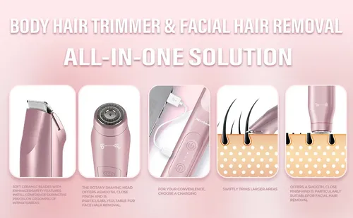 2 In 1 Electric Shaver For Women Bikini Trimmer Painless Wat
