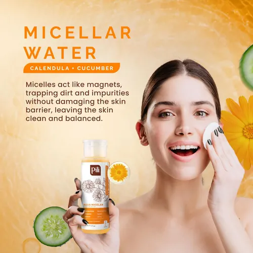 Agua Micelar Natural Pili Con Caléndula, 7.4 Onzas Líquidas