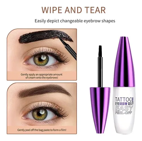 Gel Impermeable Para Cejas Ghfczoo, Color Marrón Oscuro, 2 U