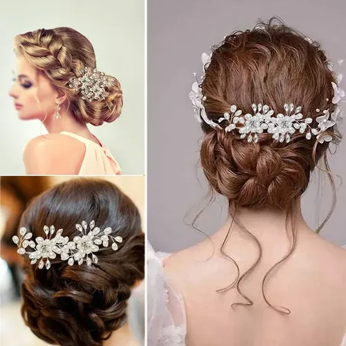 Juego De 4pcs Tocados De Novia Peinetas De Pelo 50cm