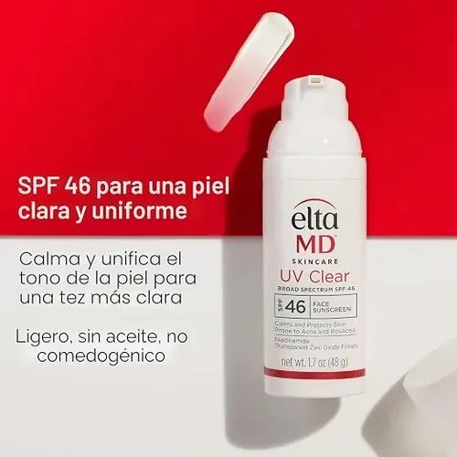 Eltamd Uv Clear Face Sunscreen  Zinc Oxide, Oil-free, Spf 46 02 – Sin Teñir (1.7 Oz)
