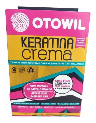 Keratina Crema Otowil Para Nutrición Brillo Intenso X 24 U