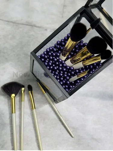 Organizador De Brochas Maquillaje Vidrio Premium Sin Pincel