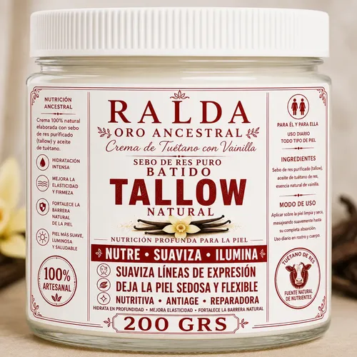Tallow Con Tuétano De Res Ralda Oro Ancestral 200 Gr
