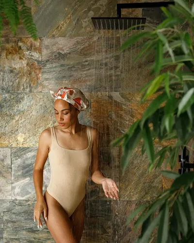 Gorro De Baño Impermeable Beige Reutilizable Para Mujer