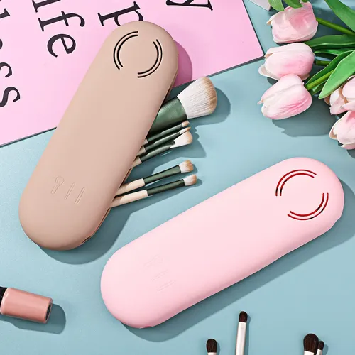 2 Fundas De Viaje Para Brochas De Maquillaje, Bolsas De Sili