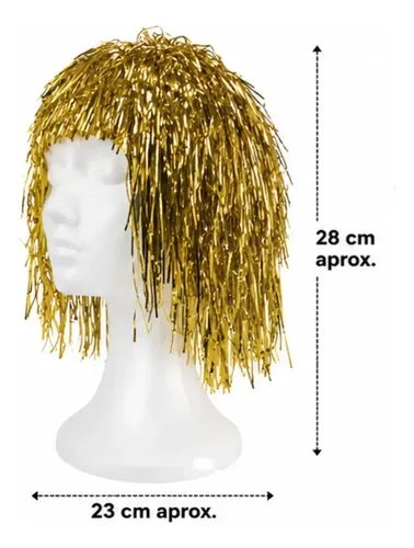 Peluca Metalizada Varios Colores Cotillon Carioca X1u