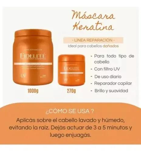 Kit Keratina Fidelite: Mascara 1kg, 12 Ampollas Y Gorro