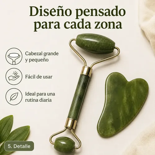 Masajeadores Gua Sha Y Roller Facial Piedra Natural