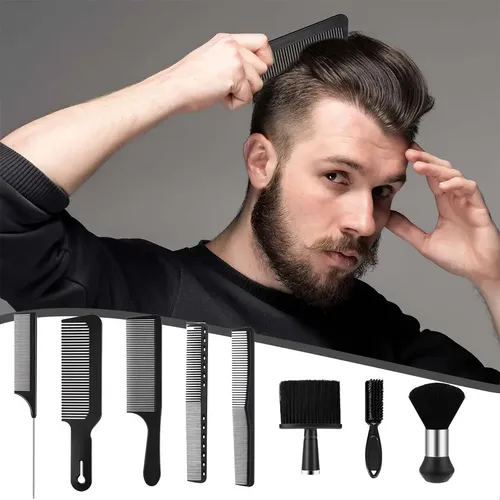 8pzs Cepillo Limpieza De Cabello Para Barbero Peine Barbería