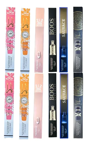 Set X12 Perfumes Tubito 3 Fragancias Hombre Y 3 De Mujer