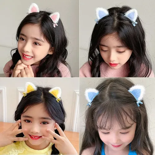 Broches Para El Pelo Orejas De Gato Kawaii 12 Piezas