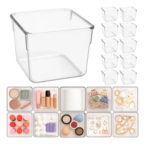 Contenedores Acrílico Chico Organiza Cajón Maquillaje Bijou