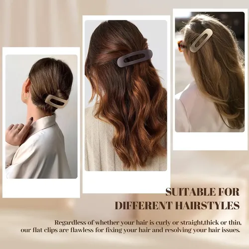 8 Clips De Garra Planos Cptots Para Cabello Fino 11×3.18cm