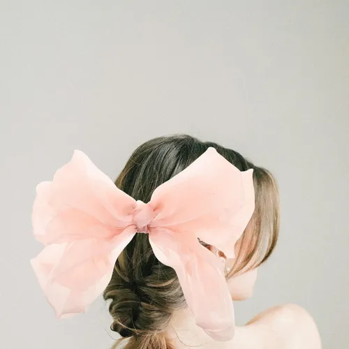 Lazo De Tul Con Clip De Pelo Con Lazo Francés Blush Pink