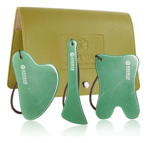 Masajeador Lusomch Set De Herramientas Gua Sha De Jade Nefri