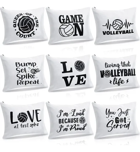 Set De Bolsas De Maquillaje Con Diseño De Vóleibol De Lona S