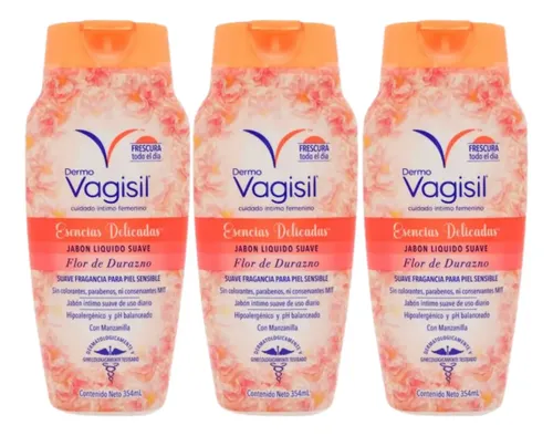 Jabón Liquido Íntimo Femen Vagisil Flor De Durazno 354ml X3