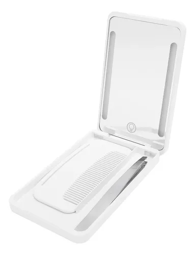 Espejo De Maquillaje Recargable Con Iluminación Led, Peine D
