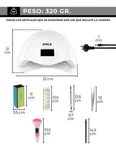 Cabina Led De Uñas 48w Spica S-210 Luz Uv Secador Manicura