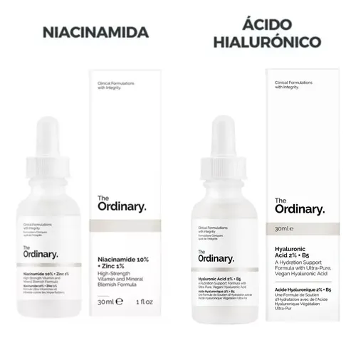 Ácido Hialurónico 30 Ml y Niacinamide 30ml Set The Ordinary para Todo Tipo De Piel
