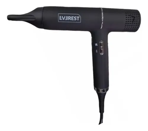 Secador De Pelo Everest Ideal 2000 W Con Difusor Color Negro