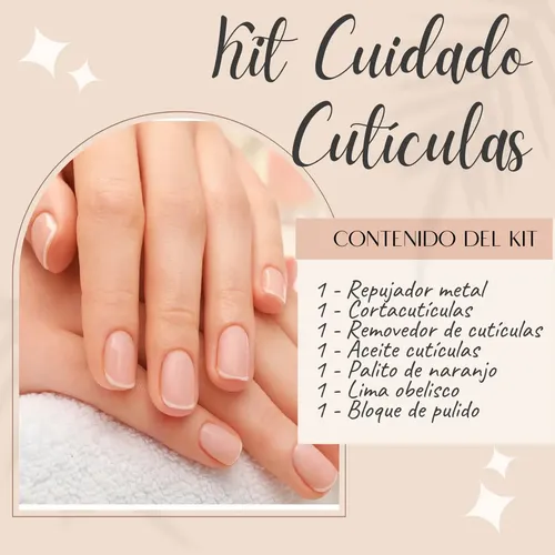 Kit De Cuidado Corta Cutículas Alicate Repujador Aceite Uñas