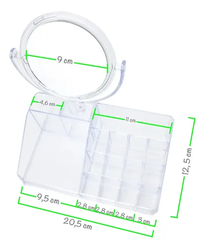 Organizador Maquillaje Cosmeticos Acrilico Con Espejo Transparente