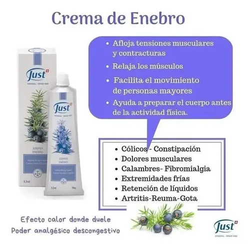 Crema De Enebro Swiss Just 96g Masajes Corporal