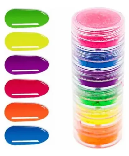 Torre 6 Pigmentos Po Neon Asa P/ Sombra Unhas Uñas Maquillaje