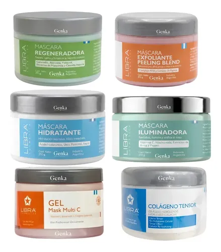Kit Inicial Profesional Máscaras Faciales Libra Cosmetica X6 Todo Tipo De Piel