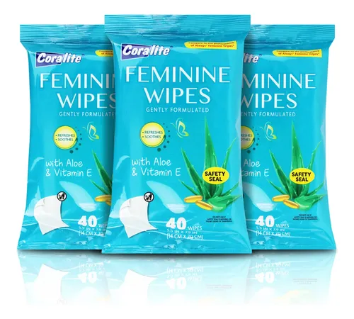 Toallitas Íntimas Coralite, Fórmula Suave Con Aloe Y Vitamin