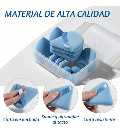Set De Brochas De Maquillaje Ohtomber Con 16 Piezas Y 3 Azul
