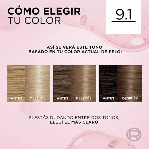 Kit Tintura Excellence Creme Tono 9.1 Rubio Muy Claro Ceniza